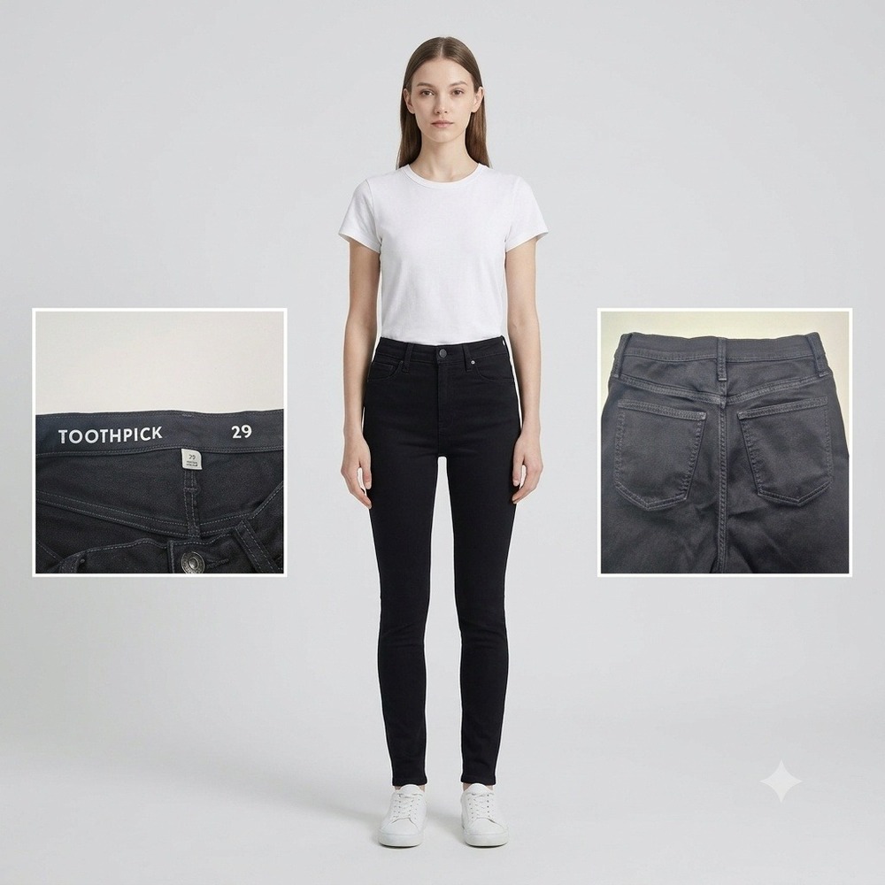 J.Crew Toothpick Jeans Women 29 Black High Rise Skinny Stretch Denim 5-Pocket